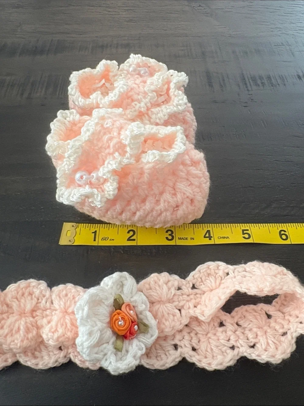 Handmade Baby Girl Pink Crochet Booties